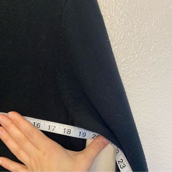 Gap vintage Y2K Men’s black crew neck knit cotton sweater elbow patch -M - Picture 5 of 7